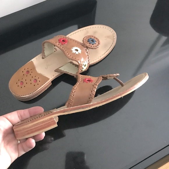 JACK ROGERS Bianca Sandals in Cognac/Multi - Picture 7 of 10